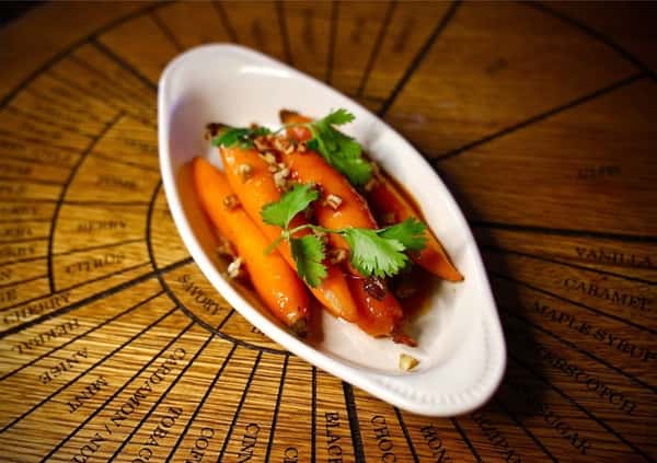 Glazed Smoked Baby Carrots with Pecans