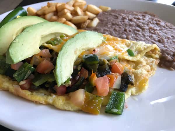 Spicy Poblano Omelettes