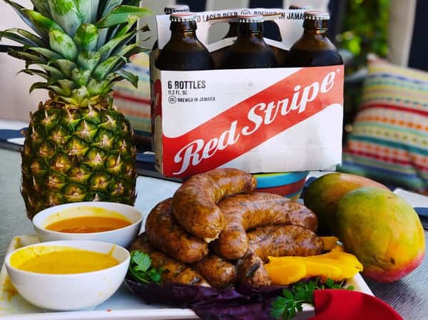 Table with food and drinks