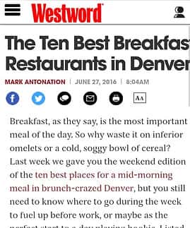 Westword - The Ten Best Breakfast Restaurants in Denver