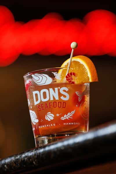Don's seafood cocktail in a branded glass