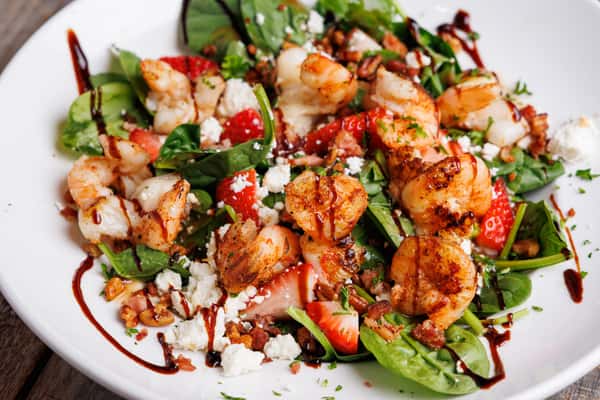 Grilled Shrimp Spinach Salad