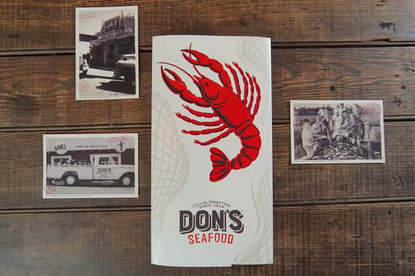 Award-winning menu design don's seafood