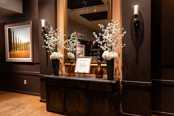 private dining room with tables and chairs for events