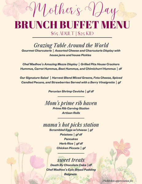 mothers day menu
