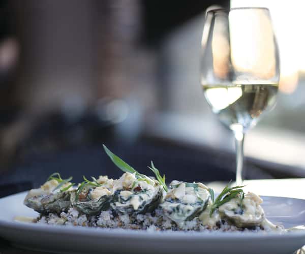 Blue Crab Baked Oysters with Champagne Tarragon Butter