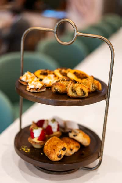 Tiered tray of pastries