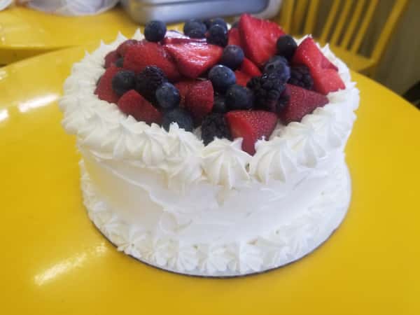 Summer berry icecream cake
