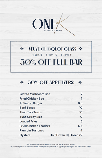 HAPPY HOUR MENU