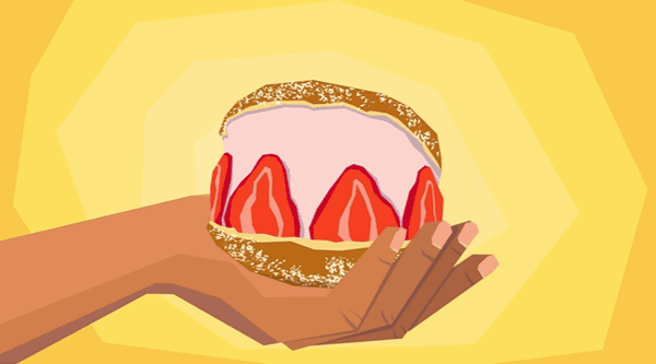 strawberry pastry drawing