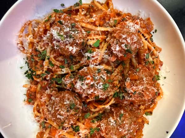 Moroccan Linguine with Meatballs