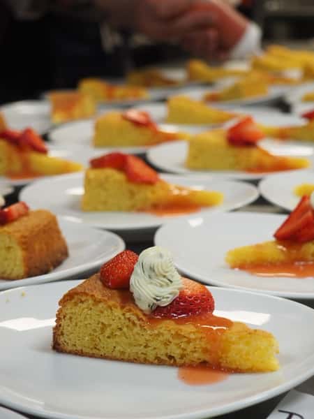 several plates with cake