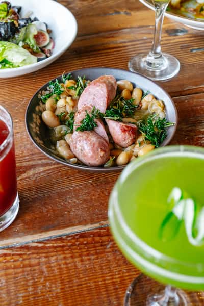 Sausage and heirloom beans