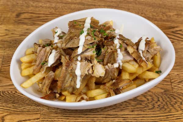 Loaded fries with chicken
