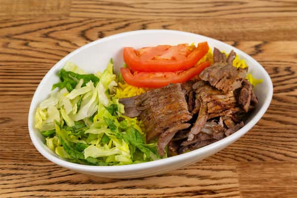 STEAK SHAWARMA OVER RICE