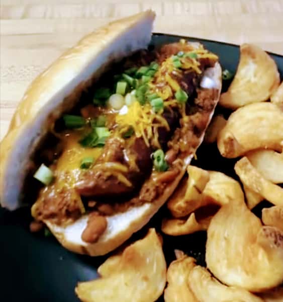 Lunch Andouille Chili Dog