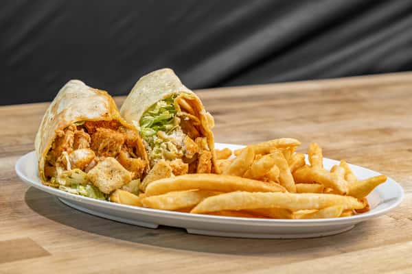 CHICKEN CESAR WRAP W/ FRIES