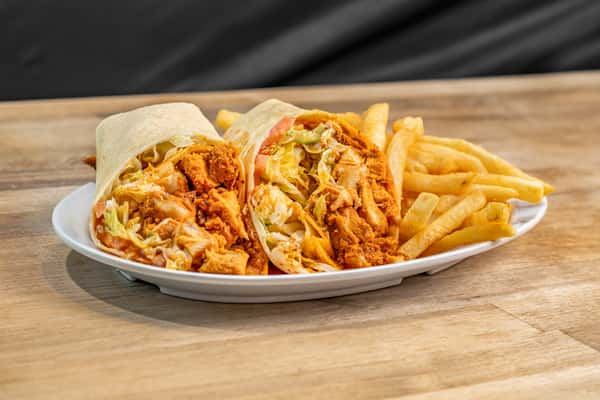 BUFFALO CHICKEN WRAP WITH FRIES