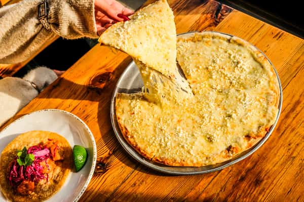 Three Cheese Quesadizza