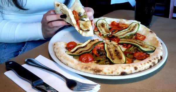 Veggie Pizza with Fresh Zucchini and Roasted Tomatoes
