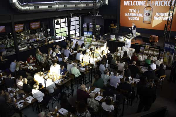 overhead picture taken during a corporate event