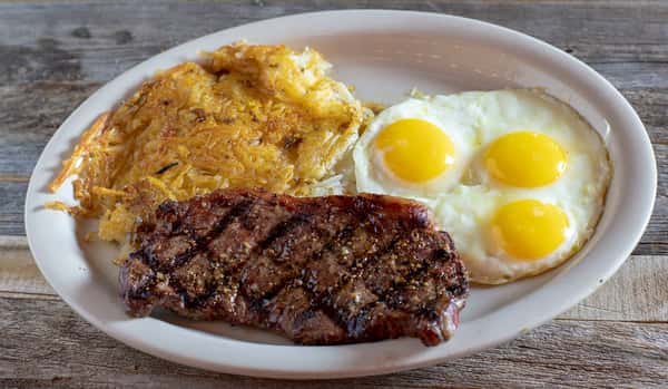 Steak and Eggs - Breakfast - Saddle Sore Saloon - American Restaurant