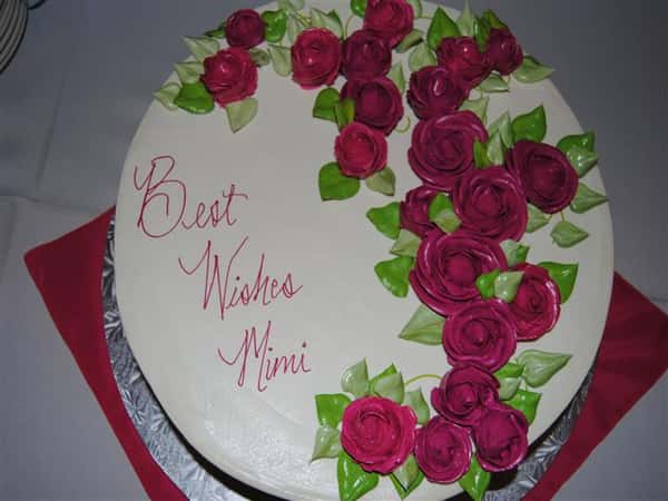 a wedding cake that reads best wishes mimi