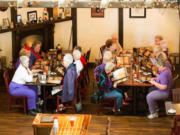 customers sitting at tables