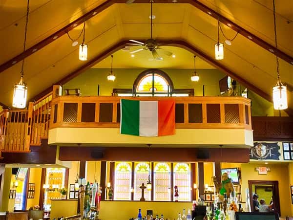 italian flag inside restaurant