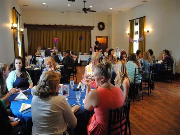 people at tables