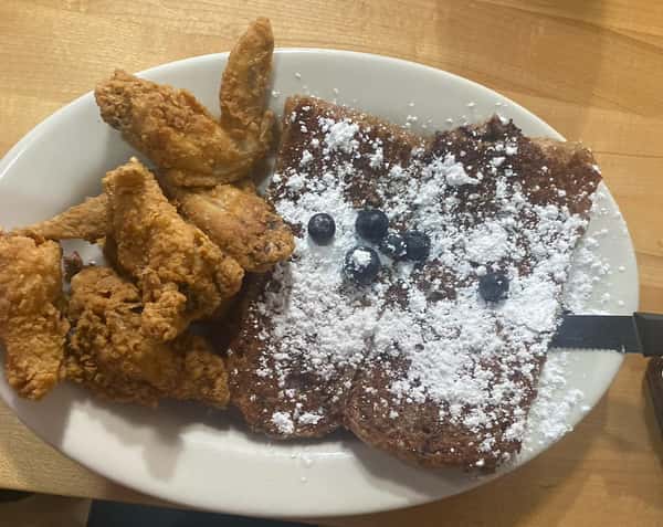 french toast and fried chicken wings