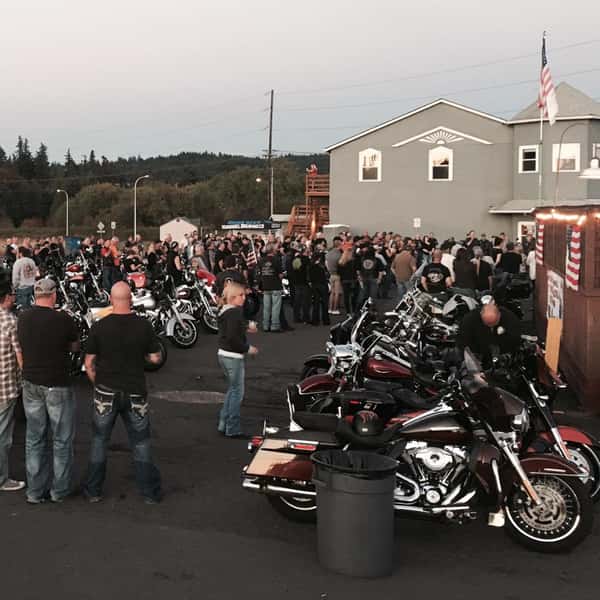 motorbikes and people