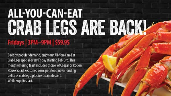 All-You-Can-Eat Crab Legs! - Rock & Brews Casino Braman - Casino ...