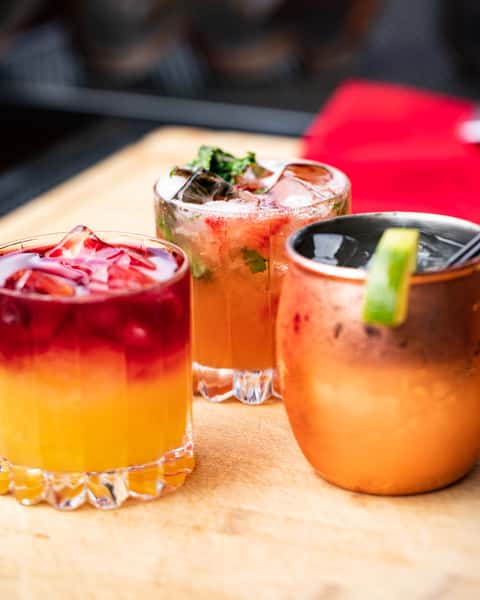 drinks with different flavors and colors