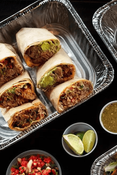 Burritos Carnitas Catering (12 x Half Burritos)