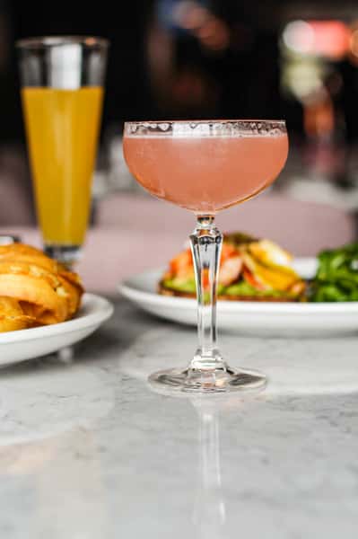 cocktail and food