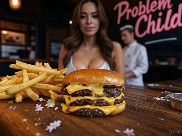 Cheeseburger and fries