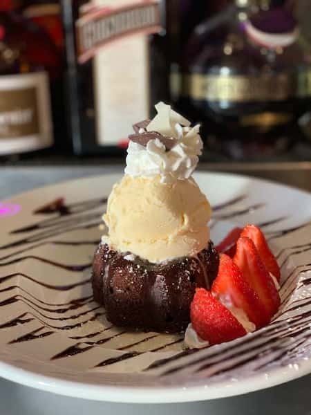 Chocolate Lava Cake and Vanilla Ice Cream