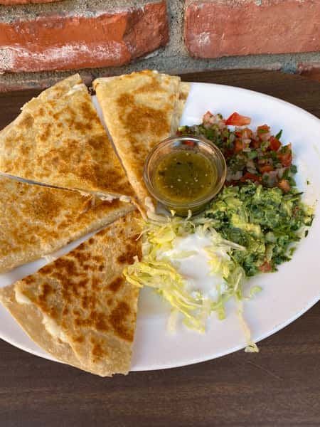Cheese Quesadilla add beef or chicken for $4