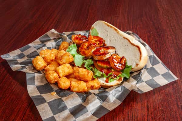 sandwich and tots