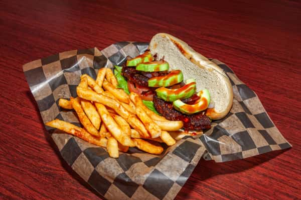 sandwich and fries