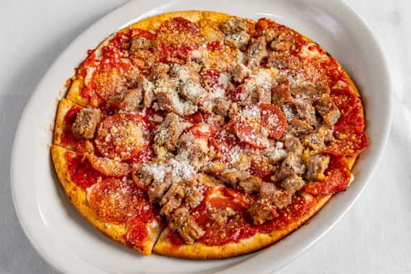 Gluten Free Sausage Pepperoni Pizza