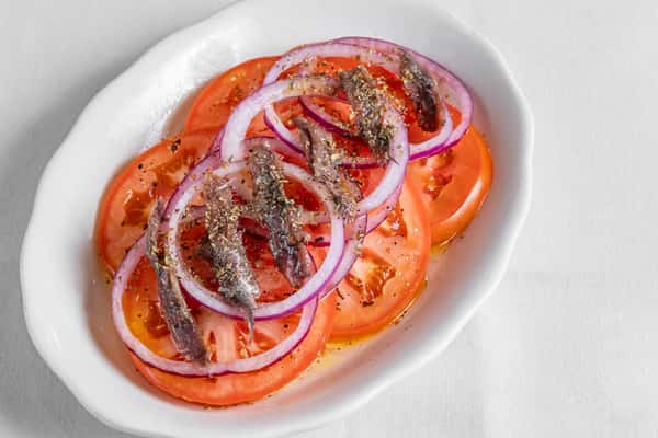 Tomato Onion Anchocie Salad