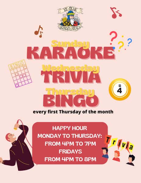 BINGO, KARAOKE, TRIVIA