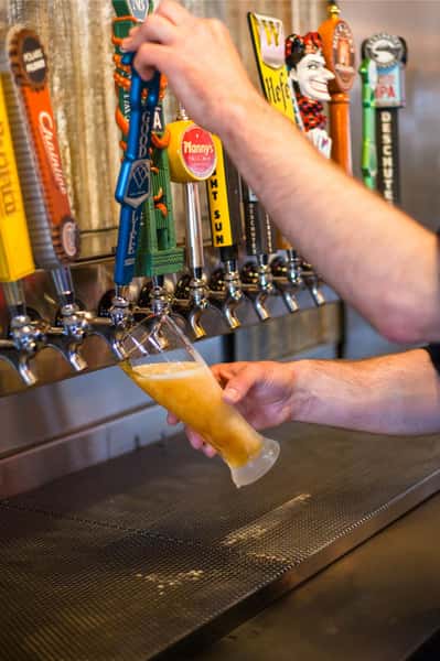 pouring a beer