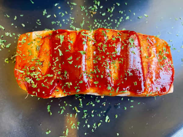 Grilled Salmon with Honey Bourbon Glaze
