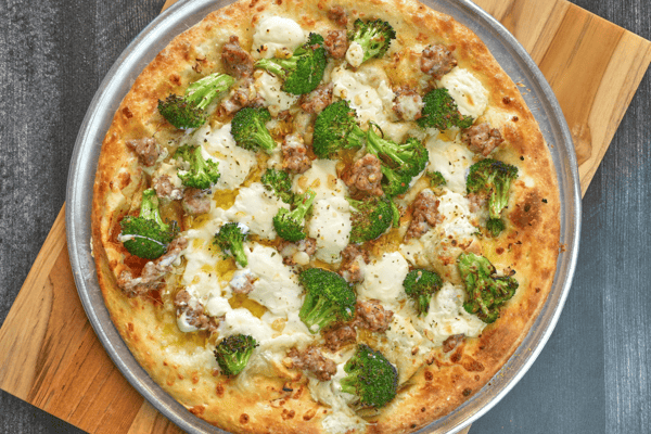 Broccoli and Sausage Pizza