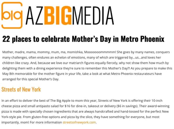 22 Places to celebrate Mother's Day in Metro Phoenix - AZ Big Media 