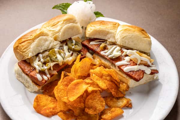 Sandwich and fries.