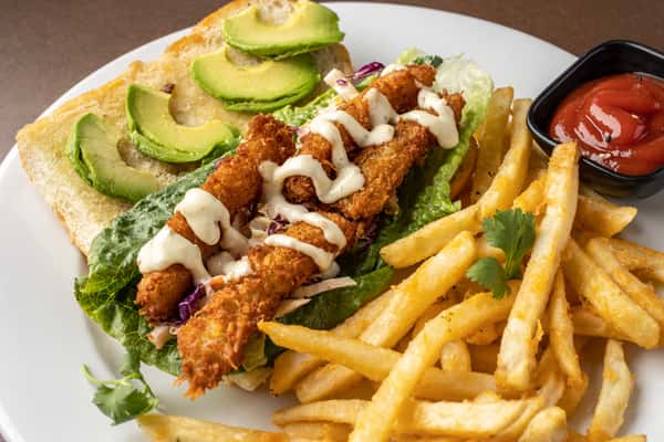 Coconut Shrimp Po Boy Sandwich